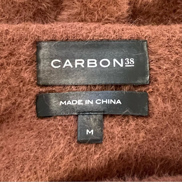 Carbon 38 Fuzzy Matching Crop Top and Pants Set M Brown - Picture 5 of 16